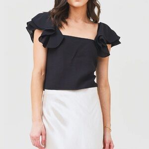 Vince NWT Flutter Strap Cami in Black